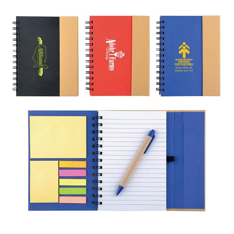 Eco-friendly Notebook With Sticky Notes And Pen