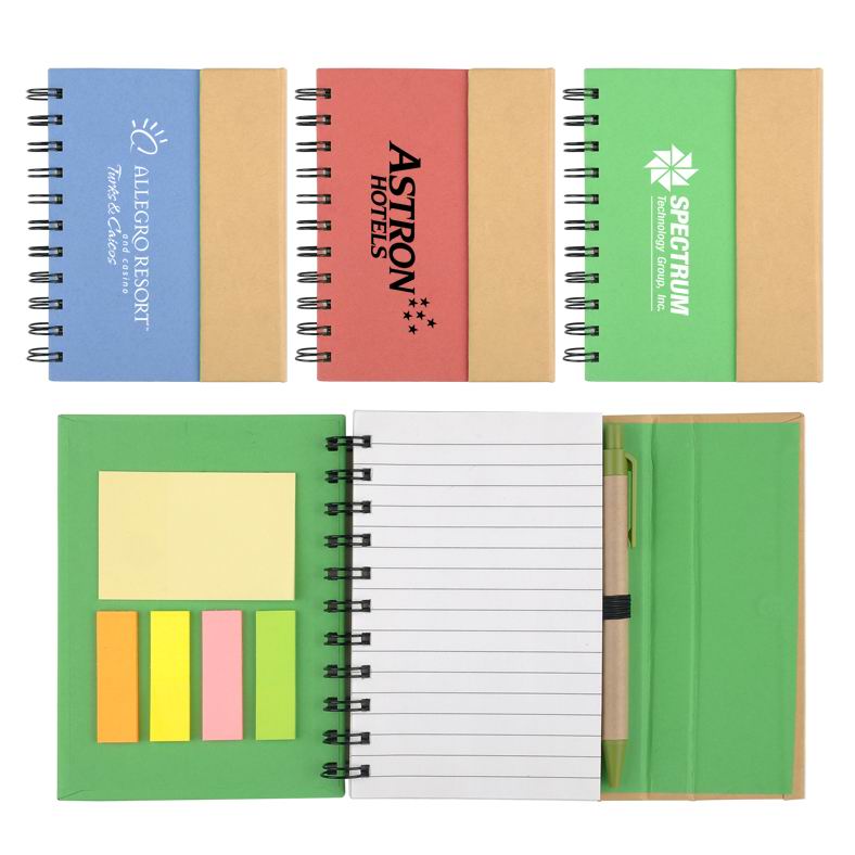 Eco-friendly Notebook With Sticky Notes And Pen