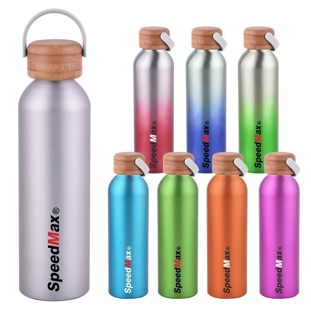 600ML Aluminum Water Bottle Witb Bamboo Lid