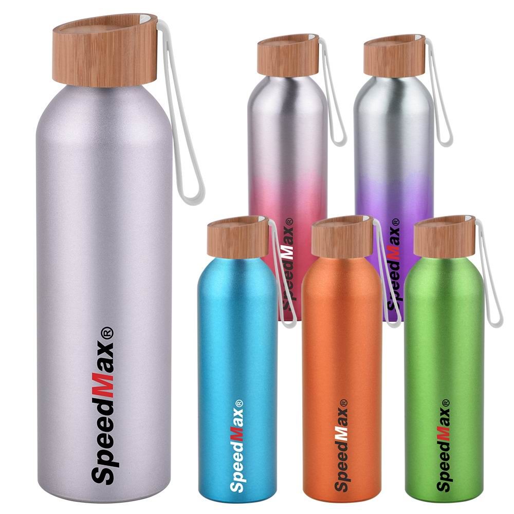 600ML Aluminum Water Bottle With Bamboo Lid