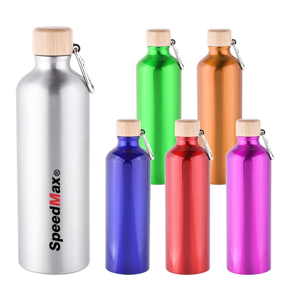 750ML Aluminum Water Bottle With Bamboo Lid