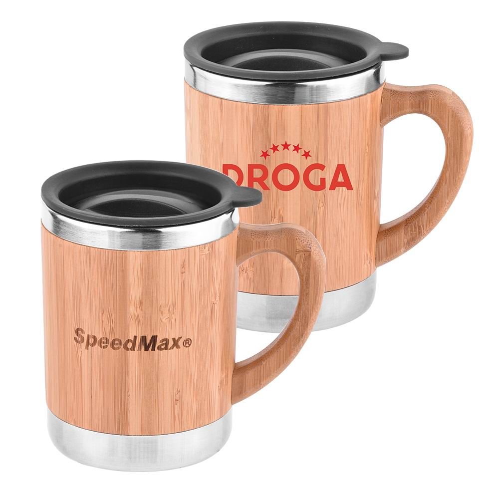 12 oz. Stainless Steel Bamboo Travel Mug