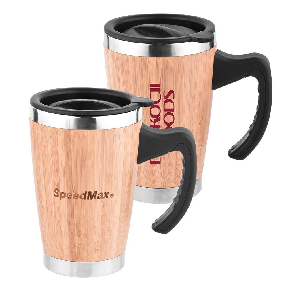 12 oz.Stainless Steel Bamboo Travel Mug