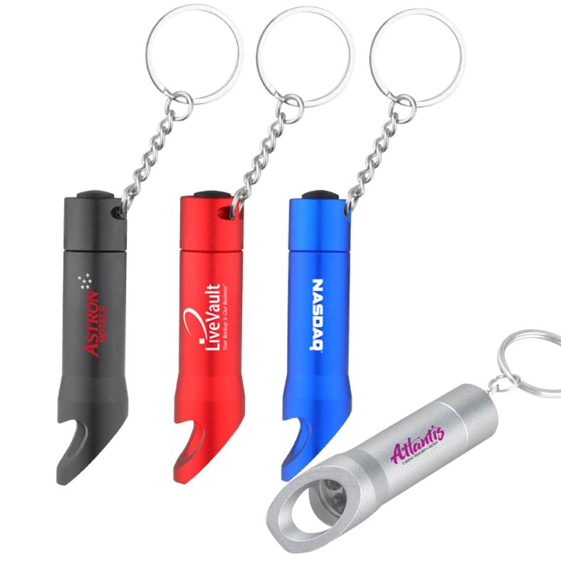 Aluminum LED Keychain Light With Bottle Opener