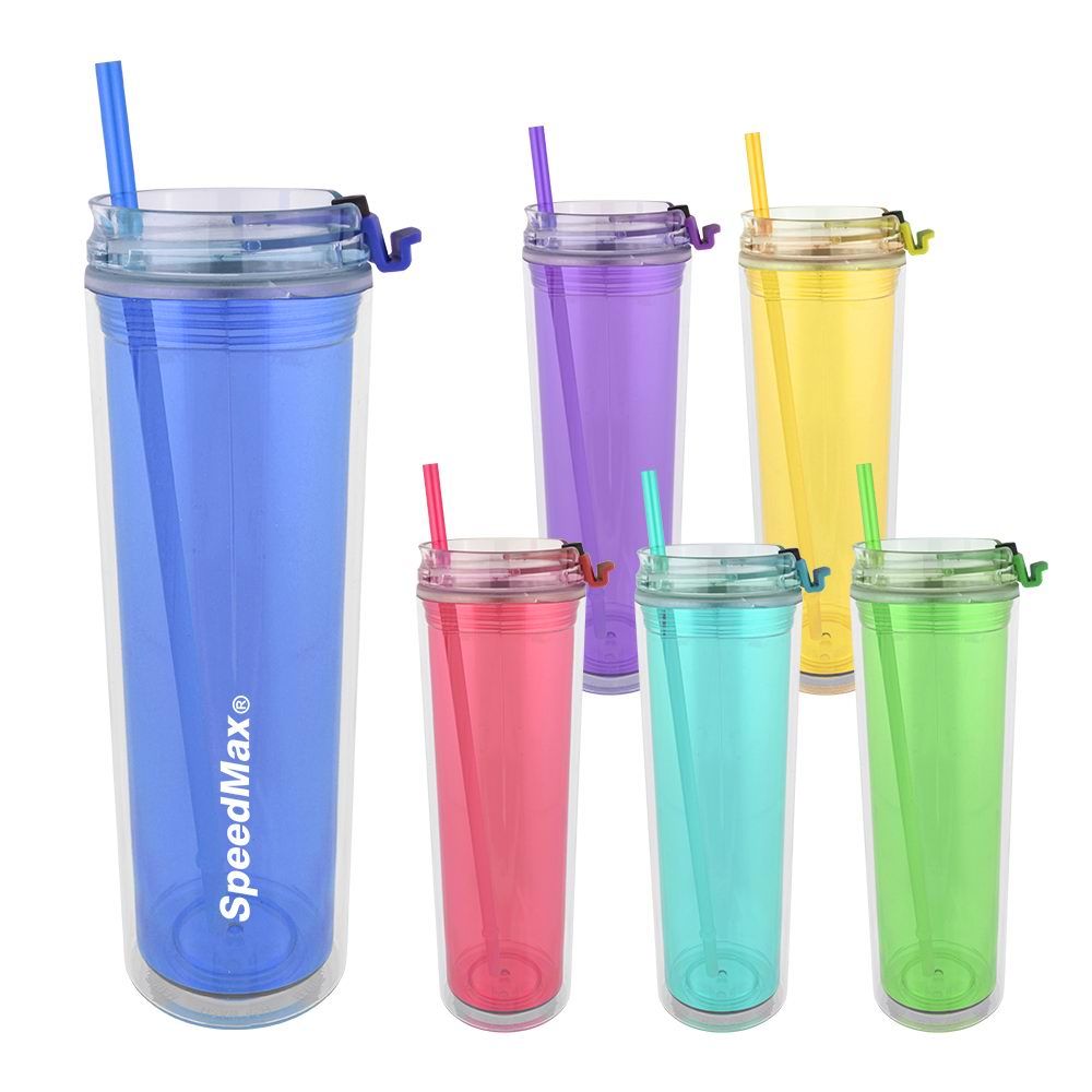 24oz.Double Wall Acrylic Tumbler With Straw