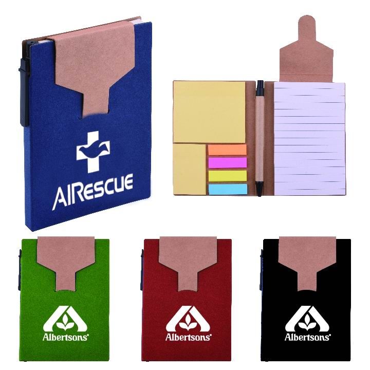 Eco-friendly Notebook With Sticky Notes With Pen