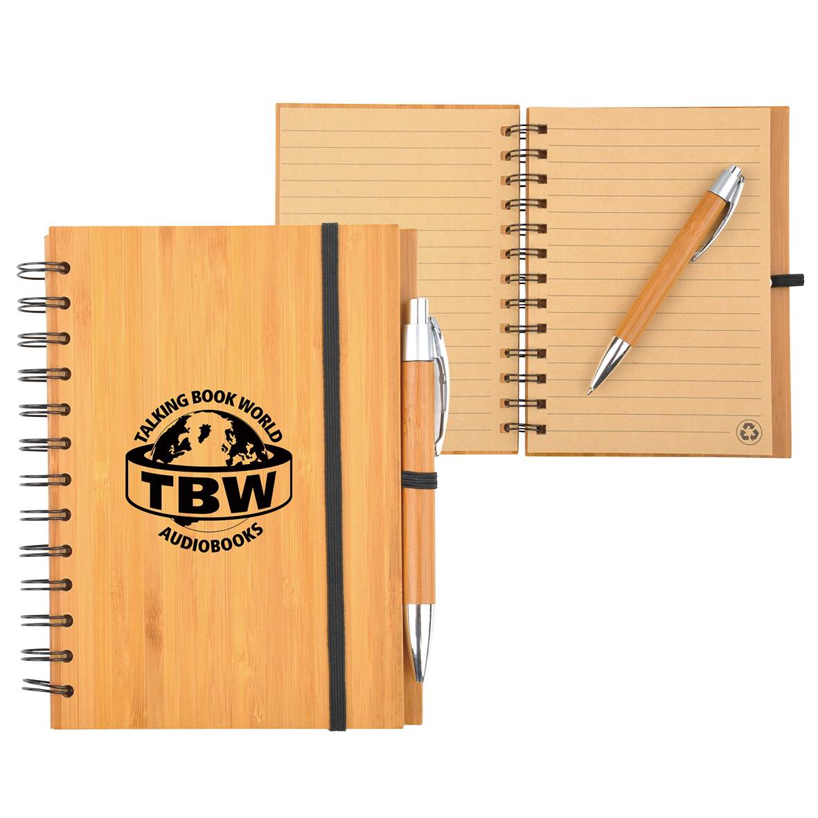 Hard Bamboo Cover Notebook With Bamboo Pen