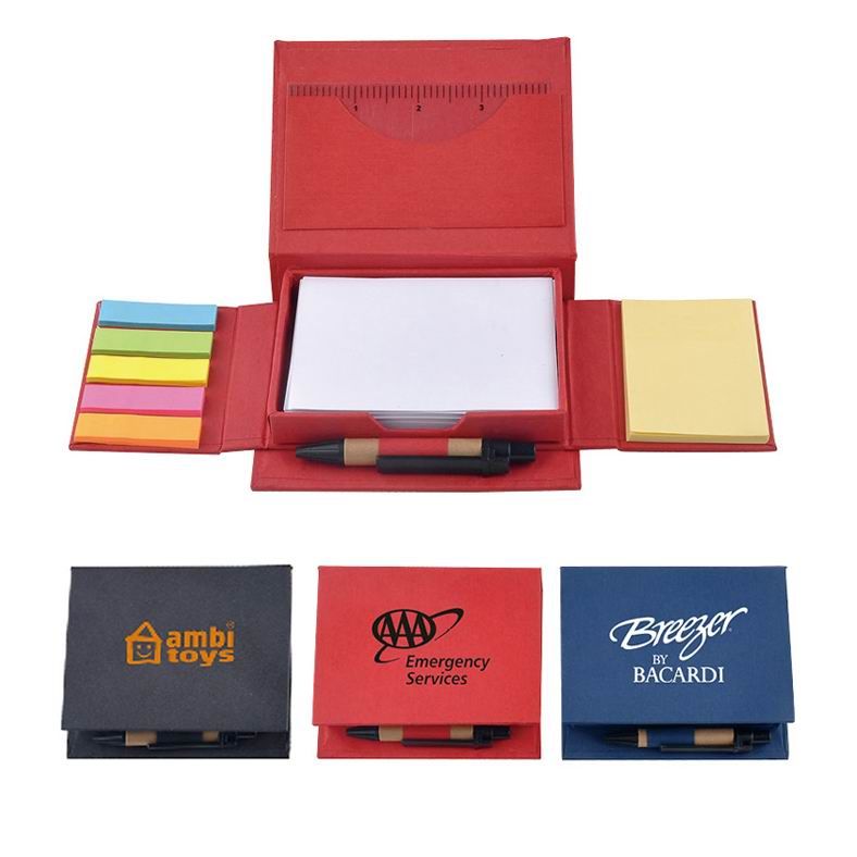 Eco-Friendly Sticky Notes Set With Pen And Ruler