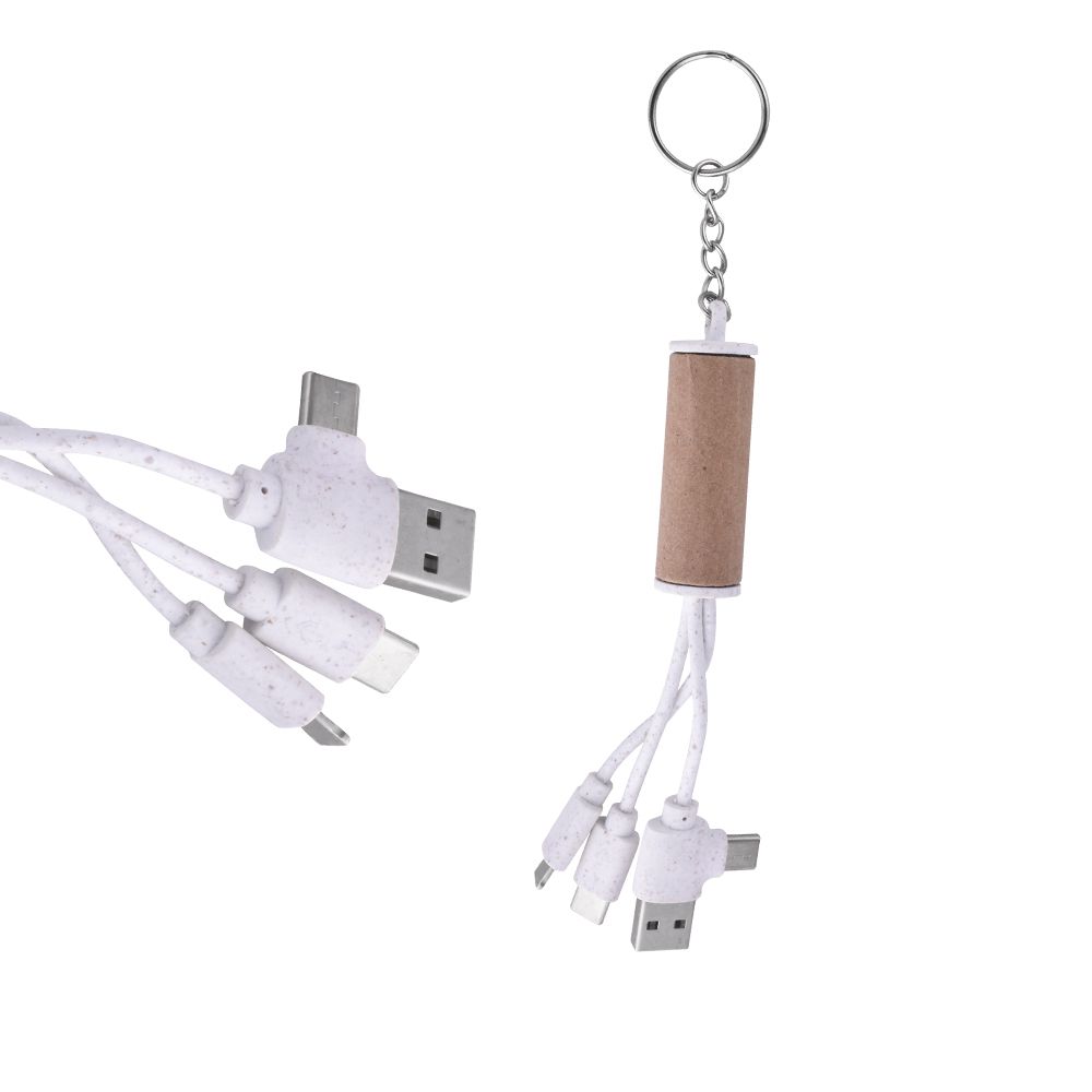 4-In-1 Charging Cable With  Keychain