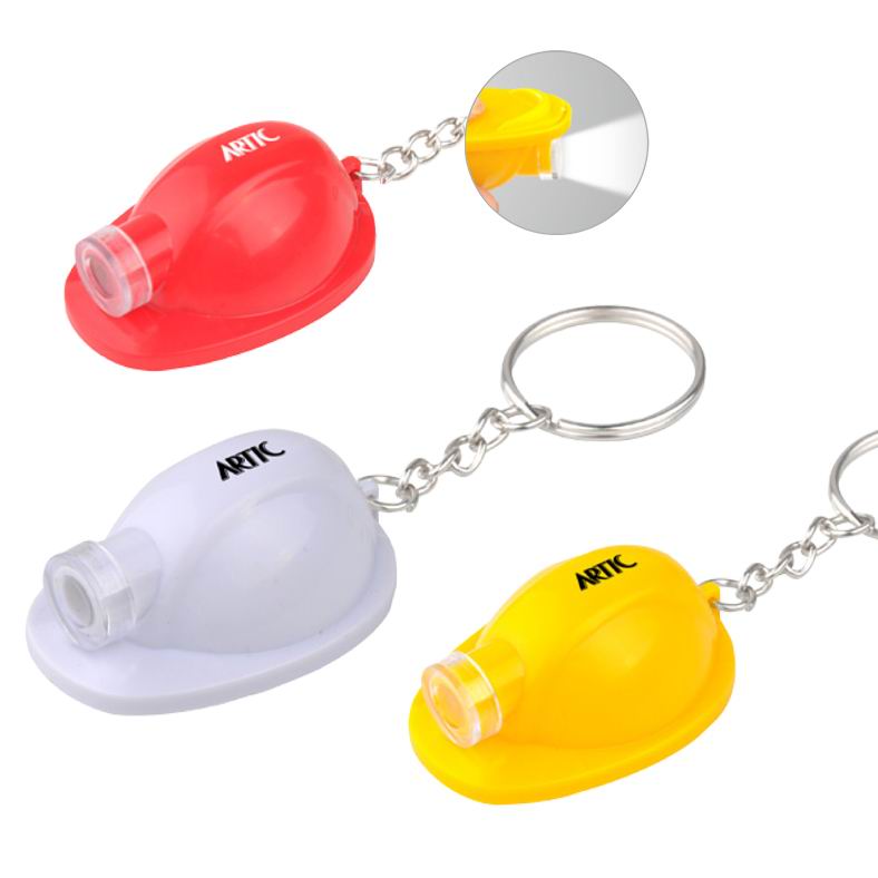 Safety Helmet Shape LED Keychain Light