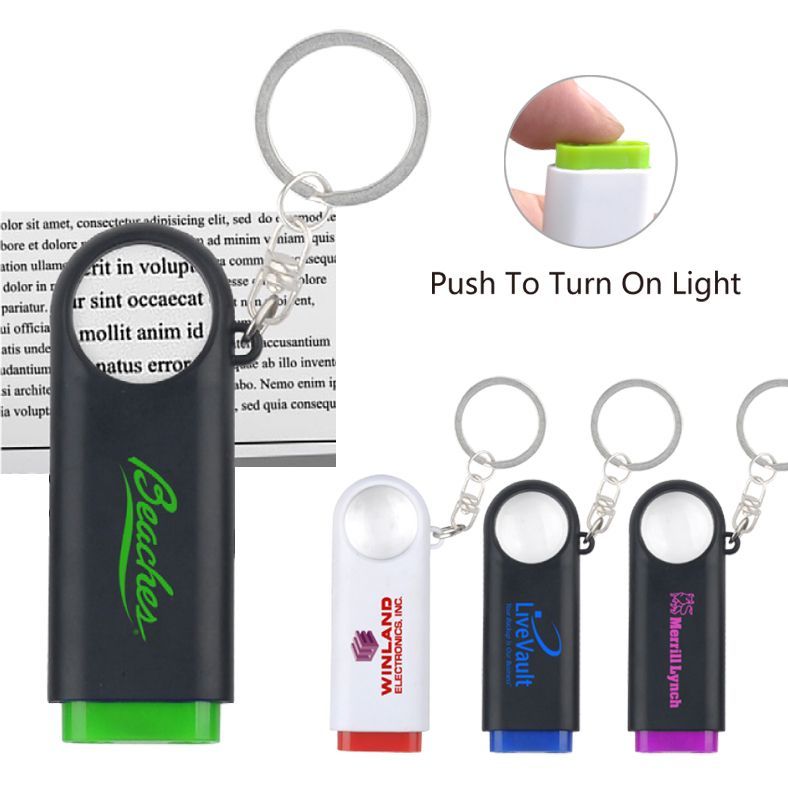 2 LED Keychain Light With Magnifier