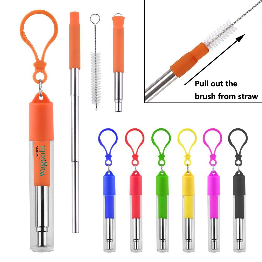 Collapsible Stainless Steel Straw Kit