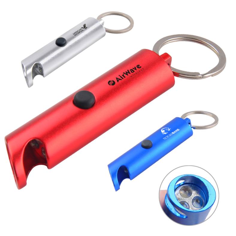 3LED Aluminum Keychain With Bottle Opener