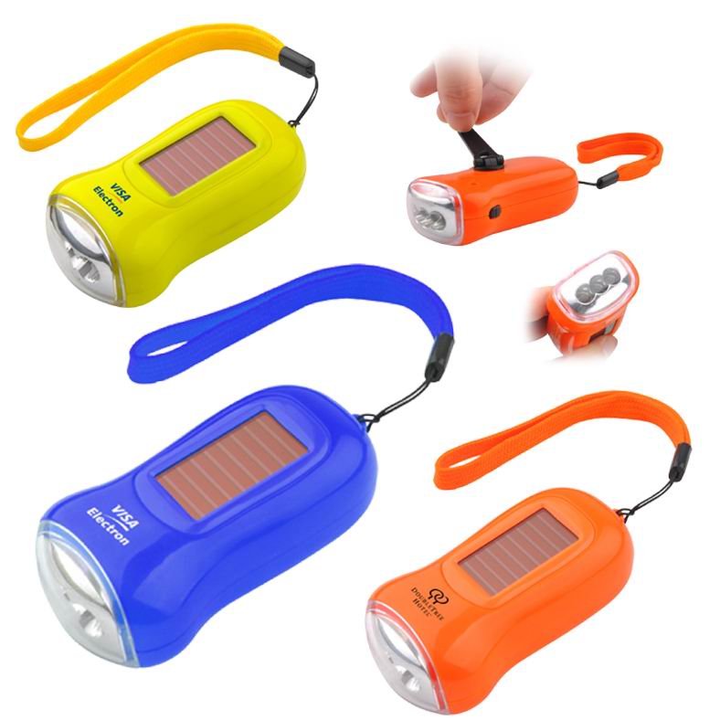 Solar Powered 3 LED Flashlight