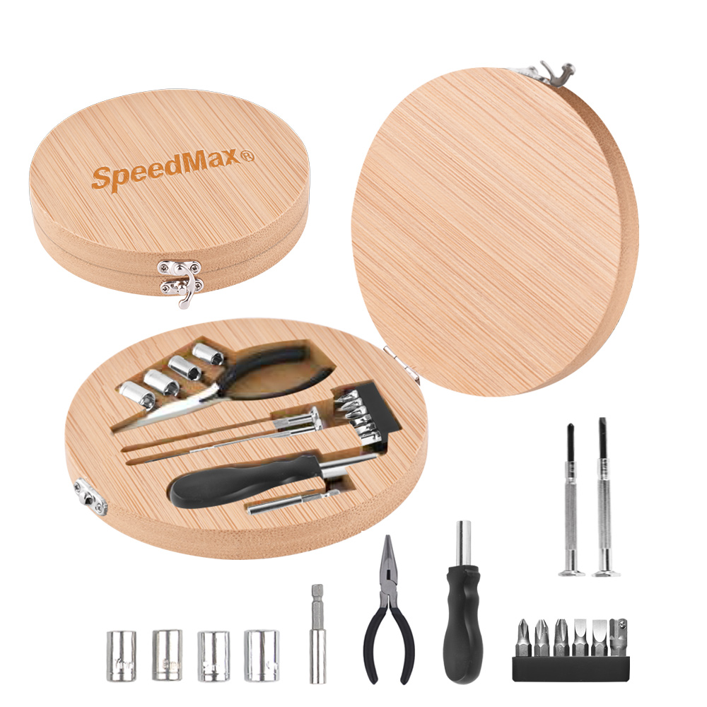 16-PC Tool Kit In Bamboo Case