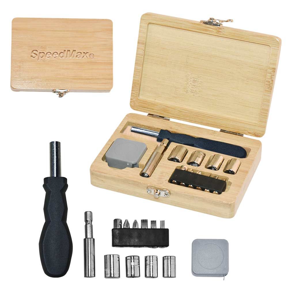 14-PC Tool Kit In Bamboo Case