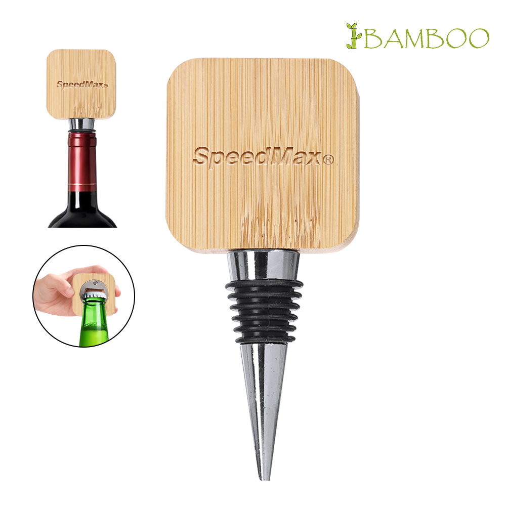 Wine Stopper With Bamboo Opener