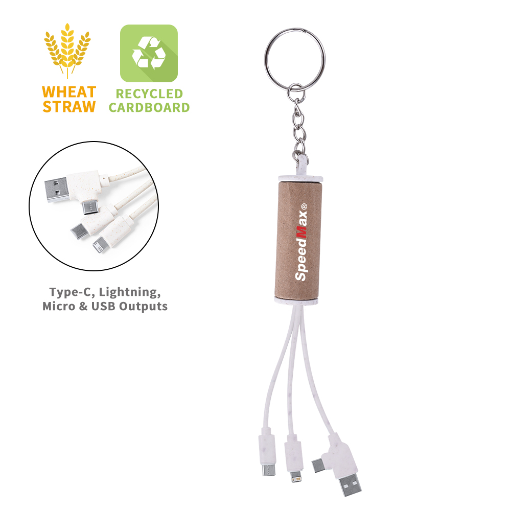 4-In-1 Charging Cable With  Keychain