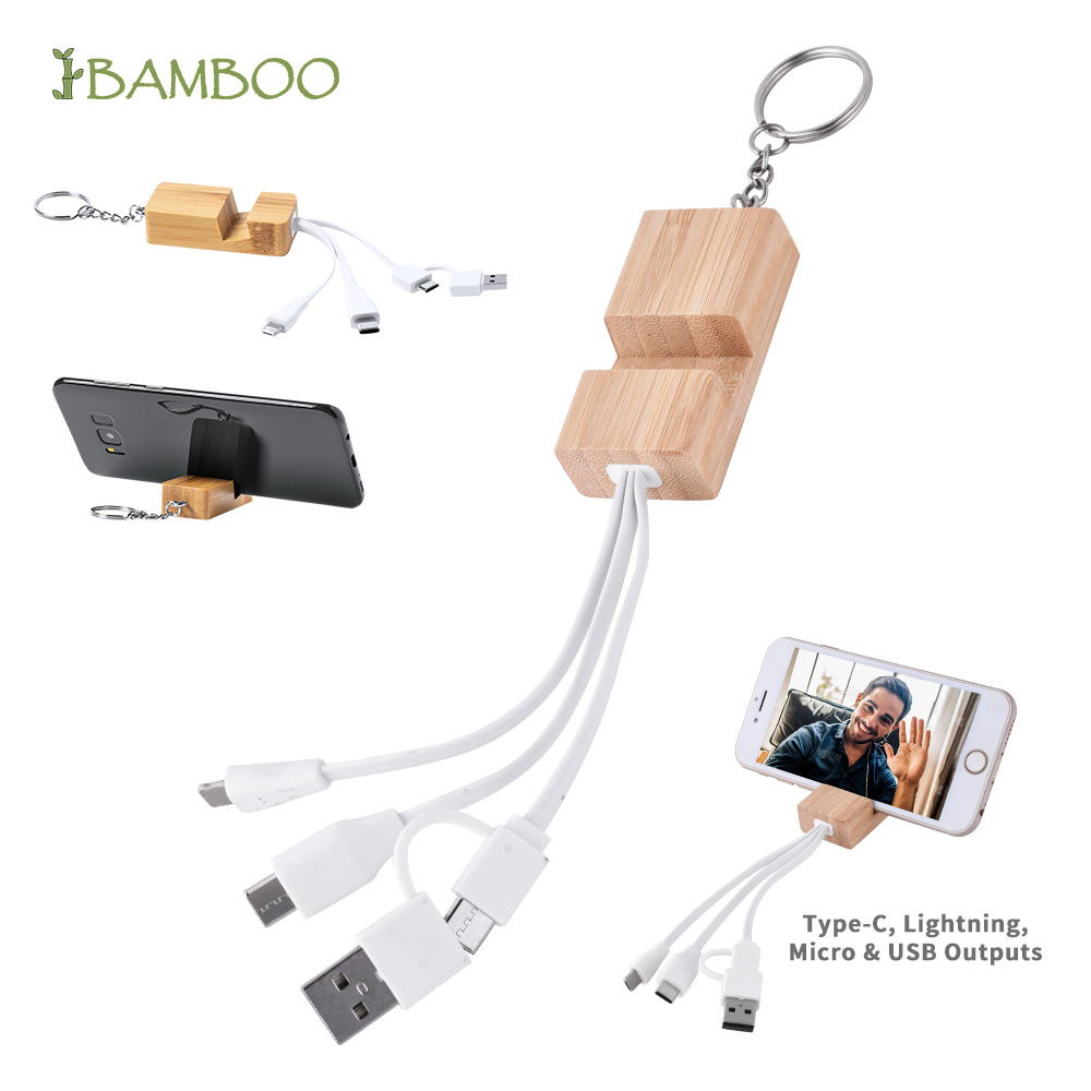 4-In-1 Charging Cable With Keychain