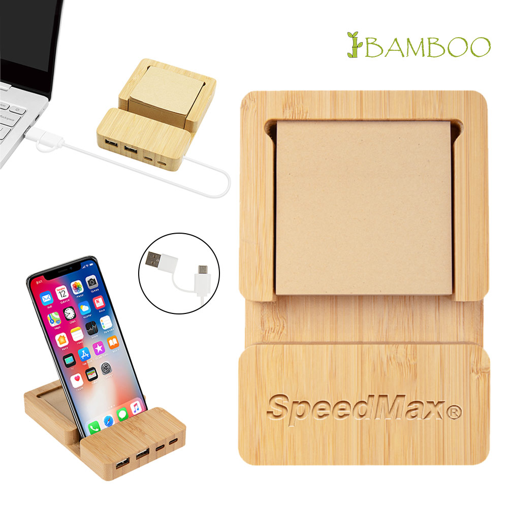 3 in 1 Bamboo Phone Holder