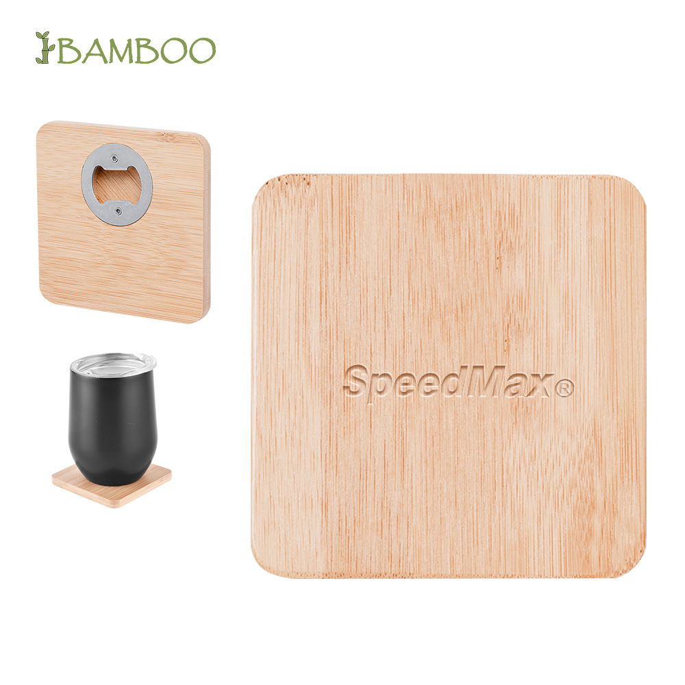 Bamboo Coaster With Bottle Opener