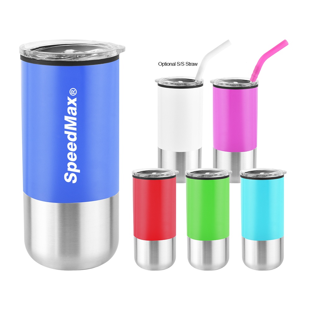 17 OZ Double Wall Stainless Steel Tumbler With Straw