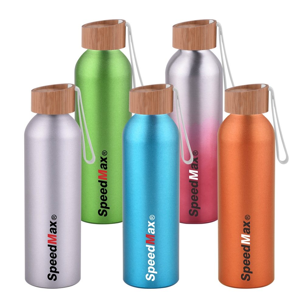 600ML Aluminum Water Bottle With Bamboo Lid