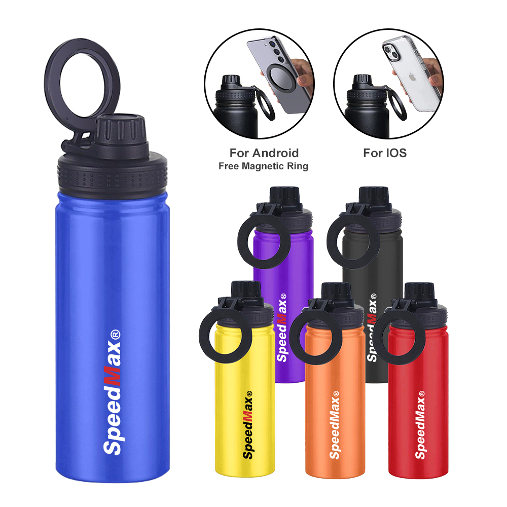 500ML Stainless Steel Insulated Water Bottle W/Phone Holder Lid