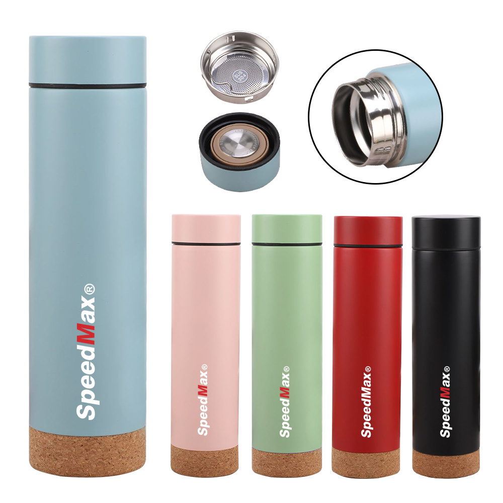 500ML Stainless Steel Insulated Water Bottle W/Cork Base