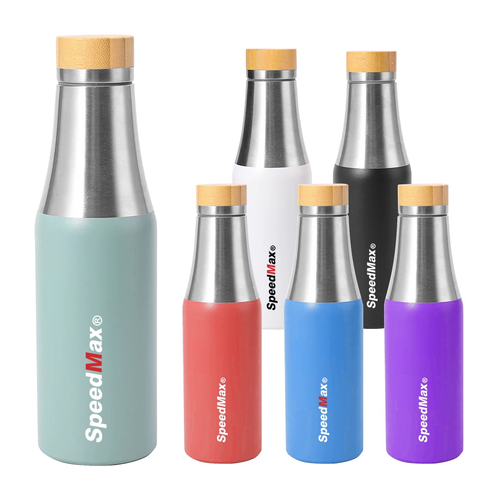 500ML Stainless Steel Insulated Water Bottle W/Bamboo Lid