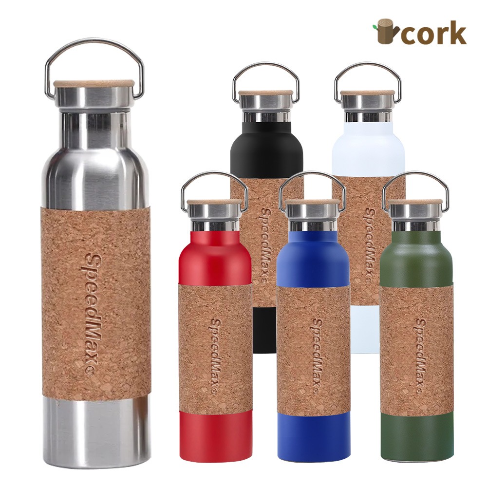 600ML Stainless Steel Insulated Water Bottle W/Cork Sleeve