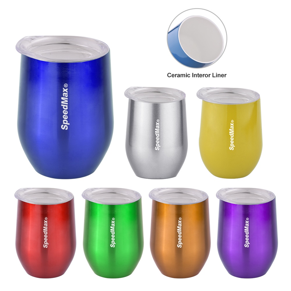 350ML Stainless Steel Wine Cup With Ceramic Interior Liner