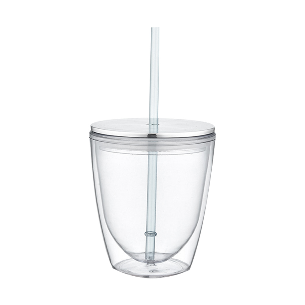 450ML Double Wall Plastic Tumbler With Straw