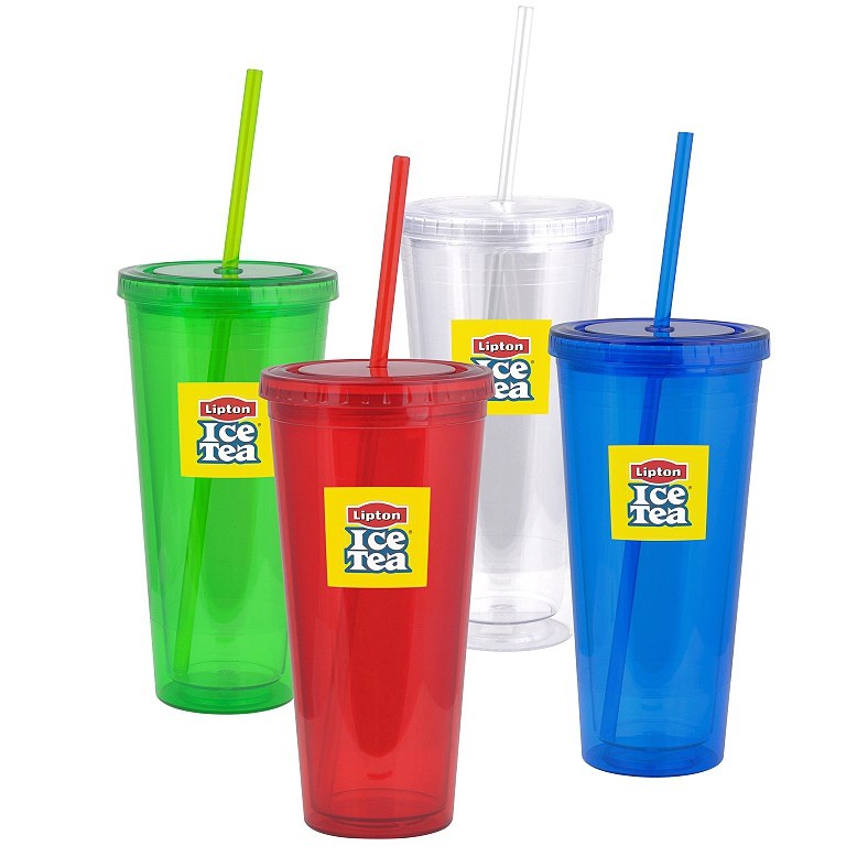 20 oz. Double Wall Acrylic Tumbler With Straw