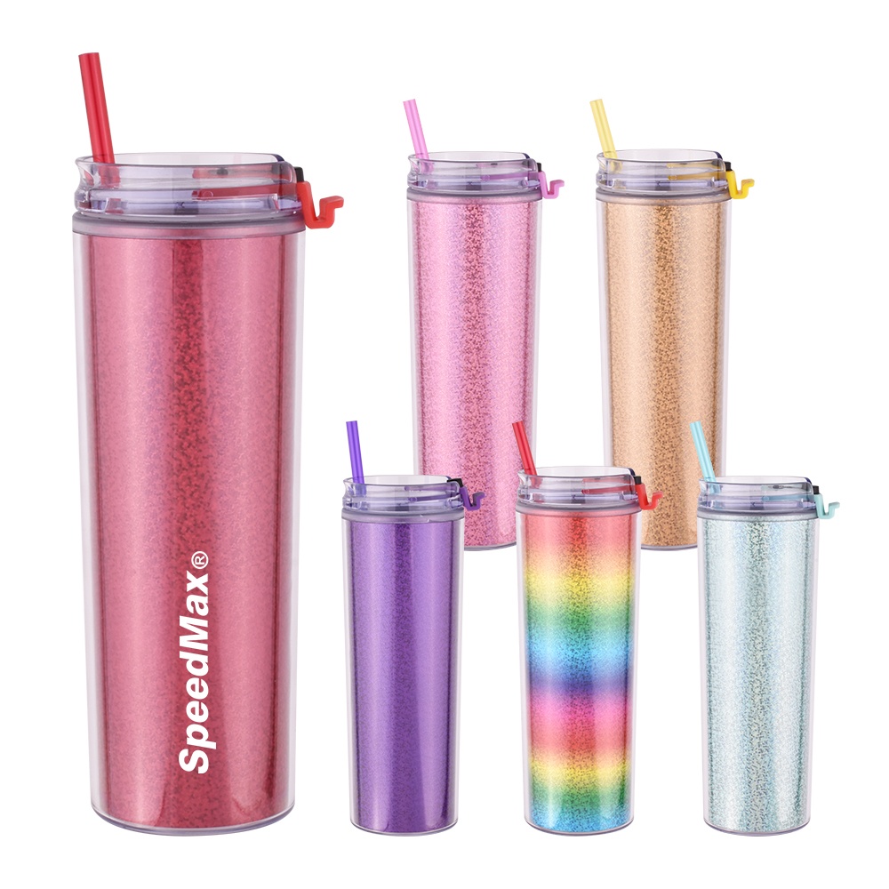 24oz.Double Wall Acrylic Tumbler With Sparkling Insert