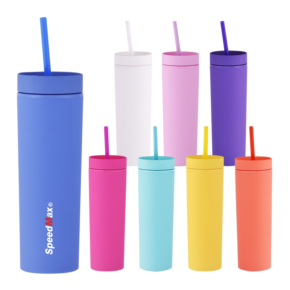 16oz. Double Wall Acrylic Tumbler With Straw