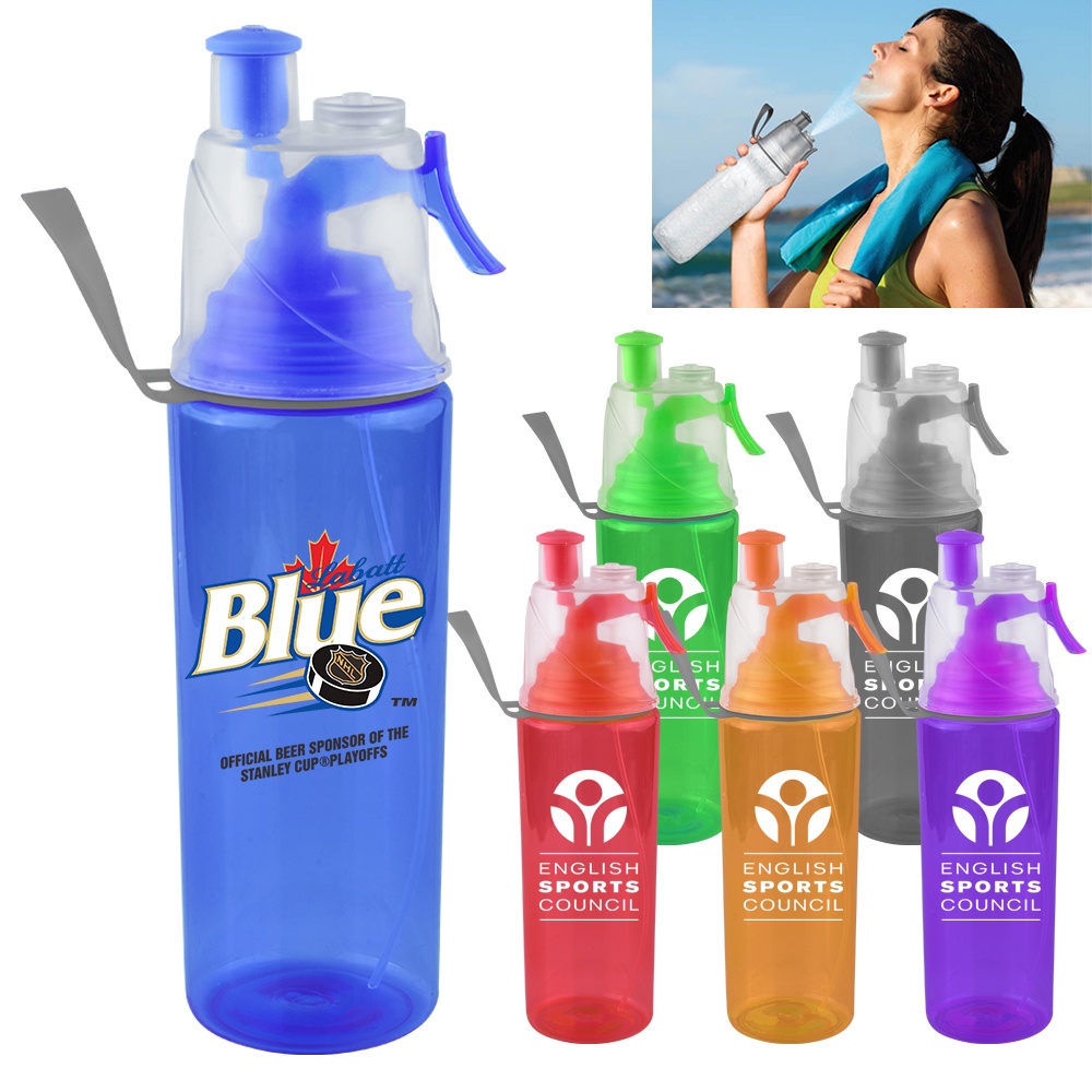 600ML Water Bottle With Misting Spray