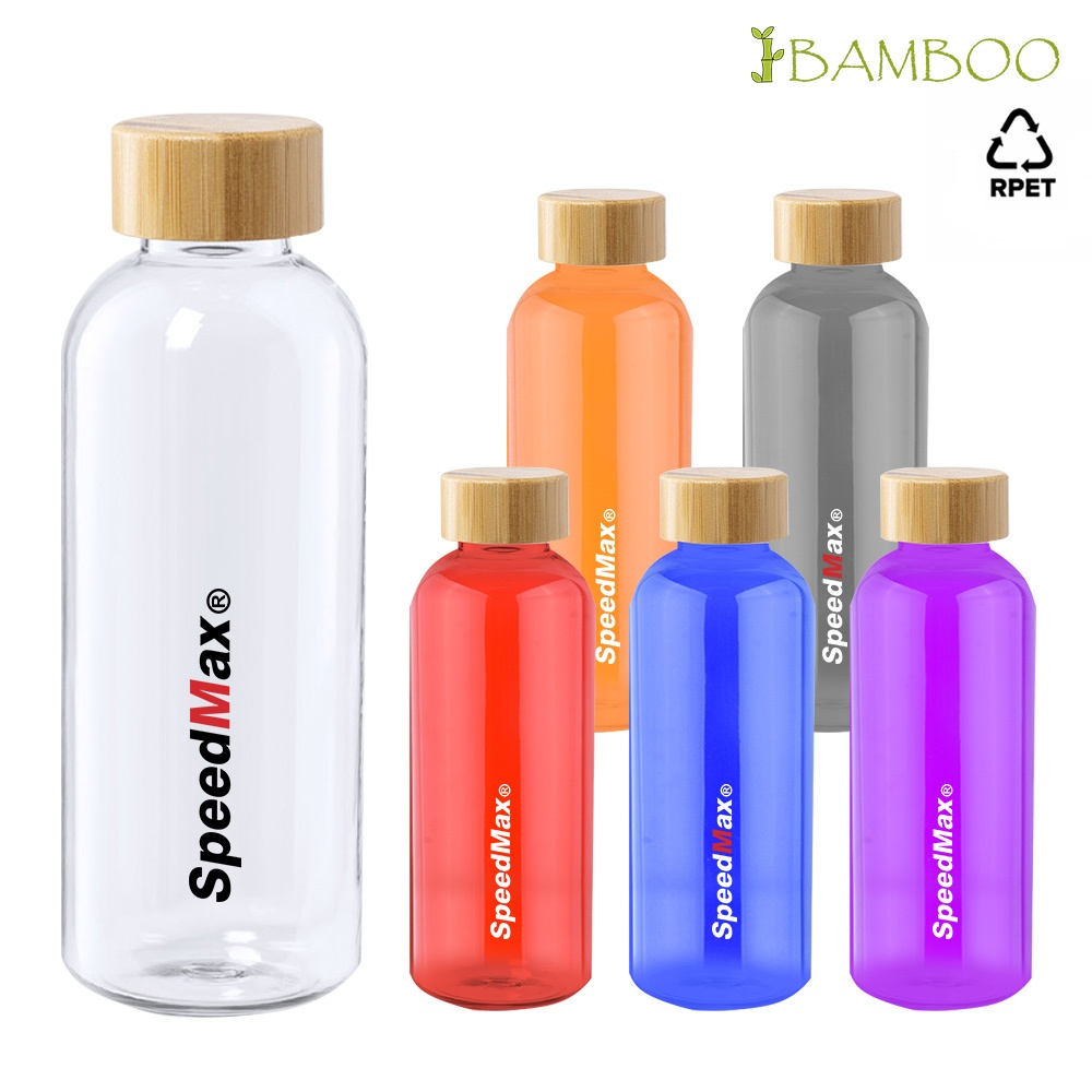 600ML RPET Water Bottle W/Bamboo Lid