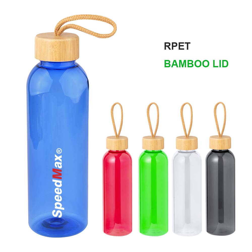 650ML RPET Water Bottle W/Bamboo Lid