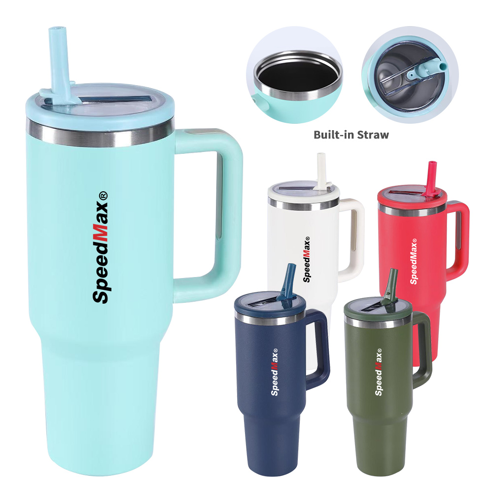 40 oz.Stainless Steel Insulated Travel Mug W/Straw