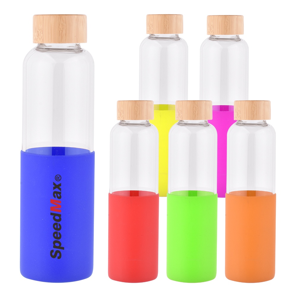 600ML Glass Water Bottle With Bamboo Lid