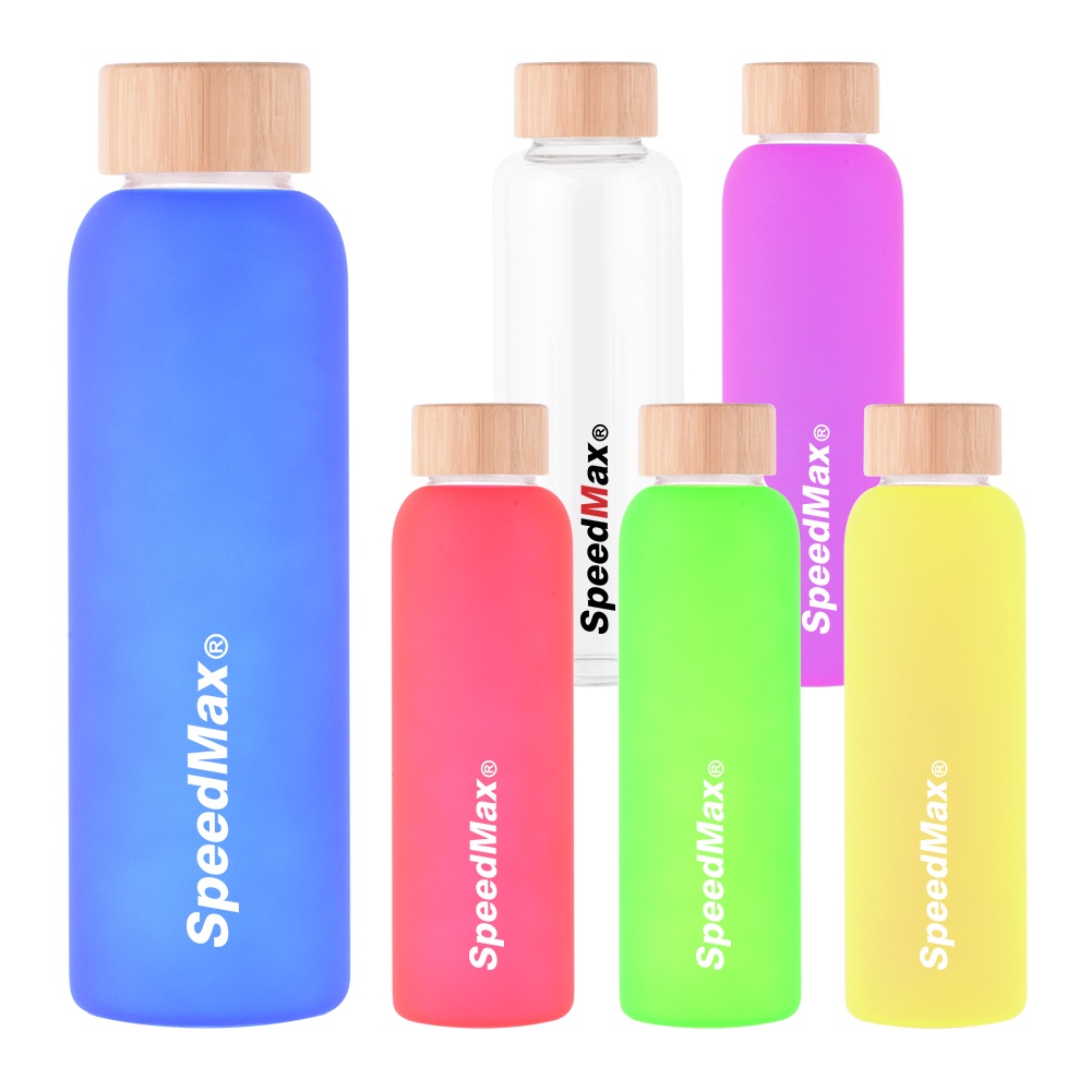 600ML Glass Water Bottle With Bamboo Lid