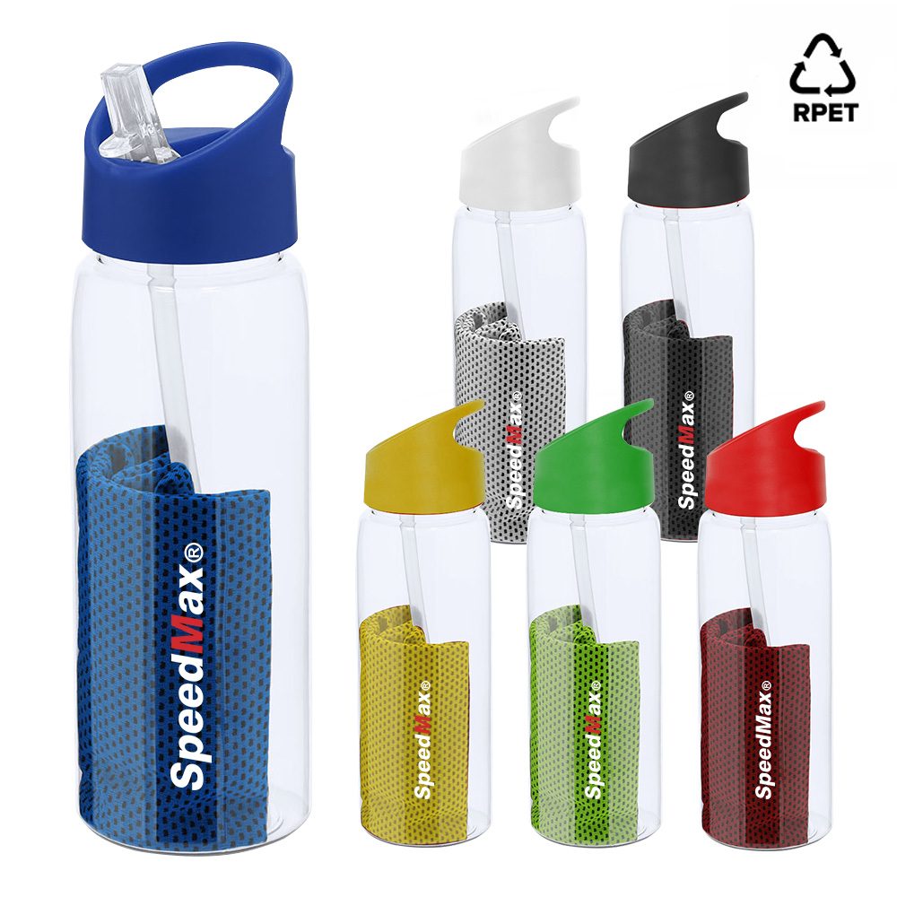 700ML RPET Water Bottle & Cooling Towel Kit