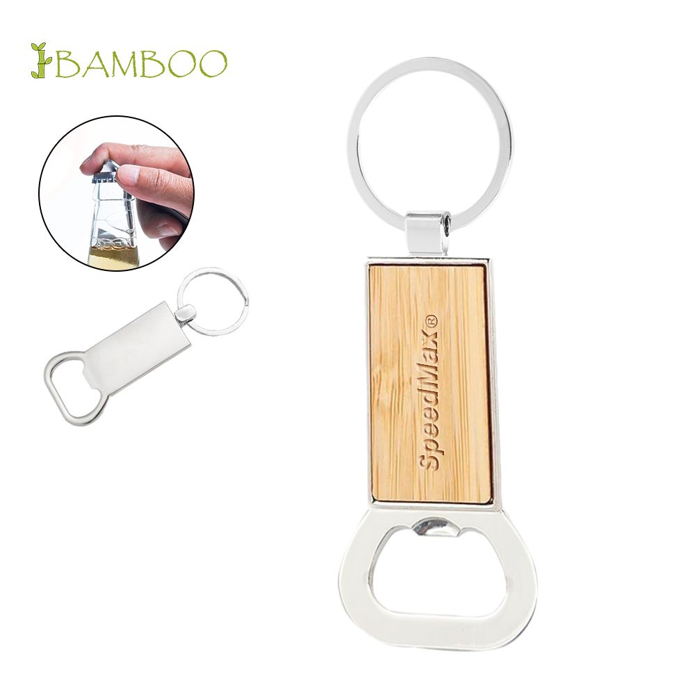 Bamboo Bottle Opener Keychain