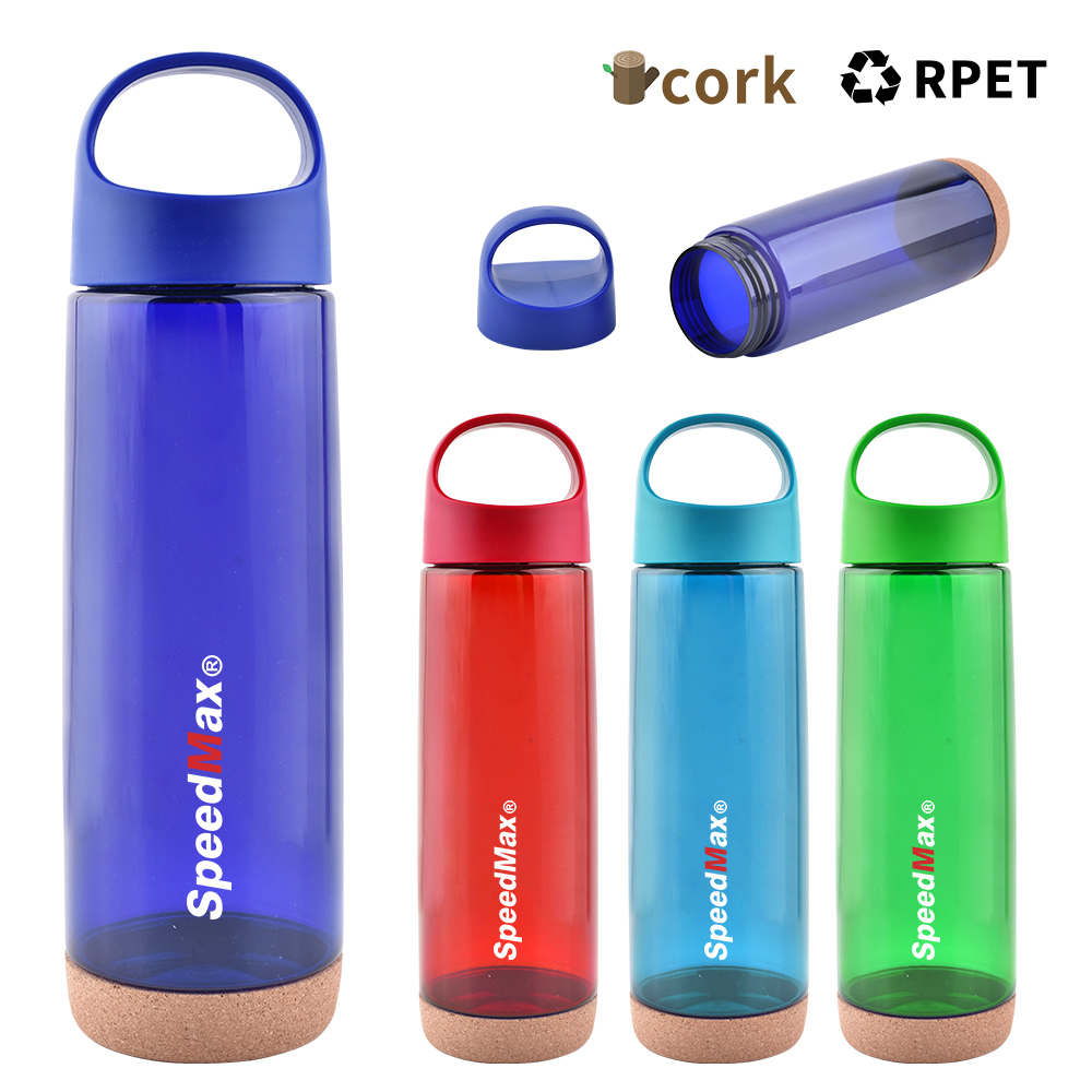 750ML RPET Water Bottle W/Cork Base
